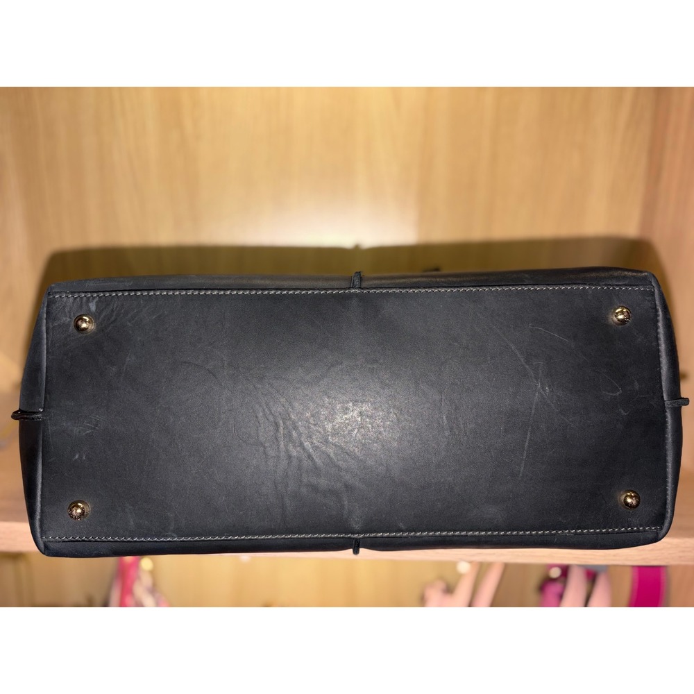 Kelly Tooke Black Leather Tassel Tote Bag Minimalist Shoulder Bag Gold Hardware - Picture 8 of 10